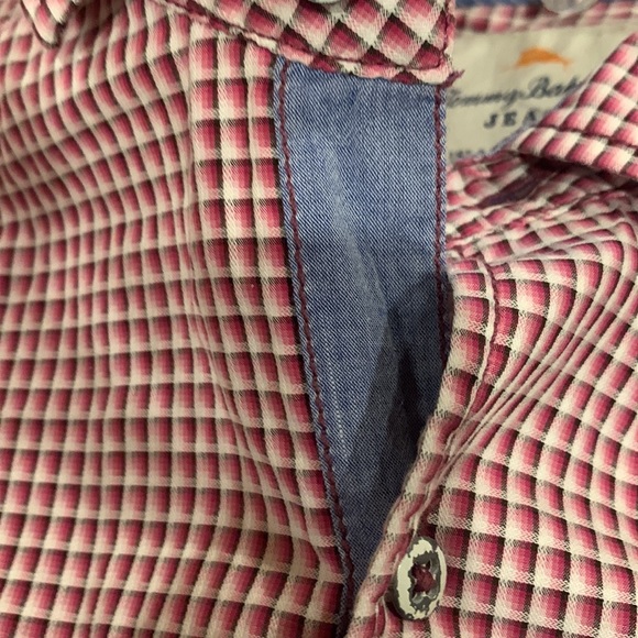 Tommy Bahama Jeans Shirt Island Crafted Button Front Mens Large Long Sleeve Red - Picture 14 of 16